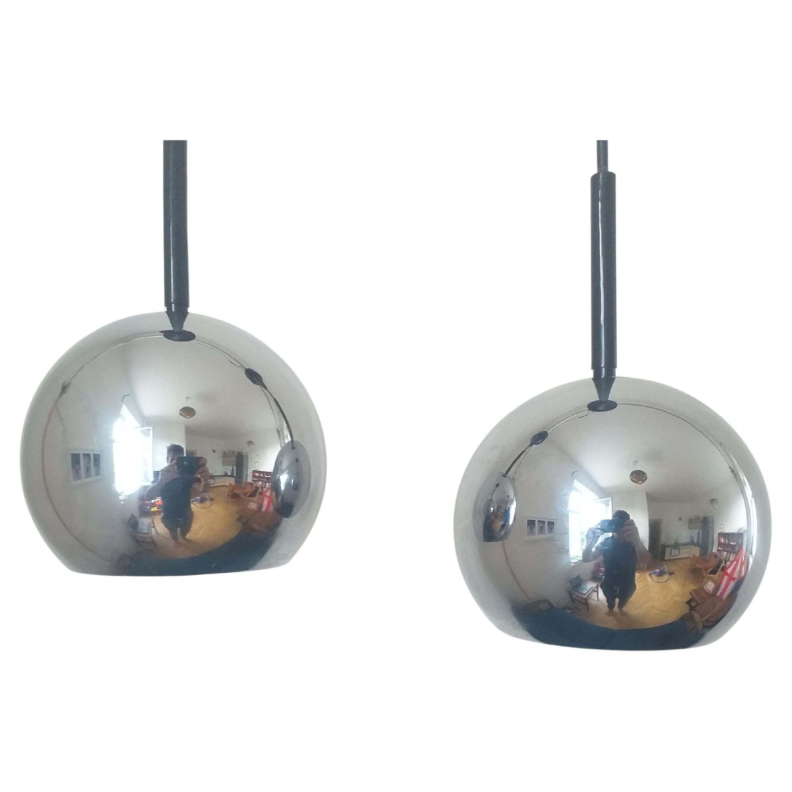 Lighting Pair Of Mid Century Pendants Staff Leuchten, Motoko Ishii, Germany, 1970s. photo