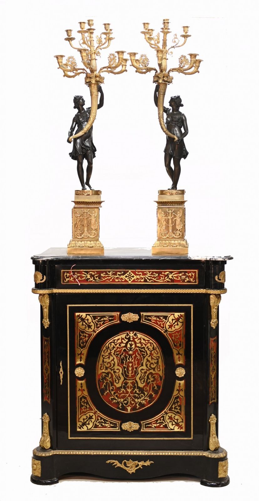 Pair Bronze Maiden Candelabras Clodion Ormolu Classical photo 2750.0