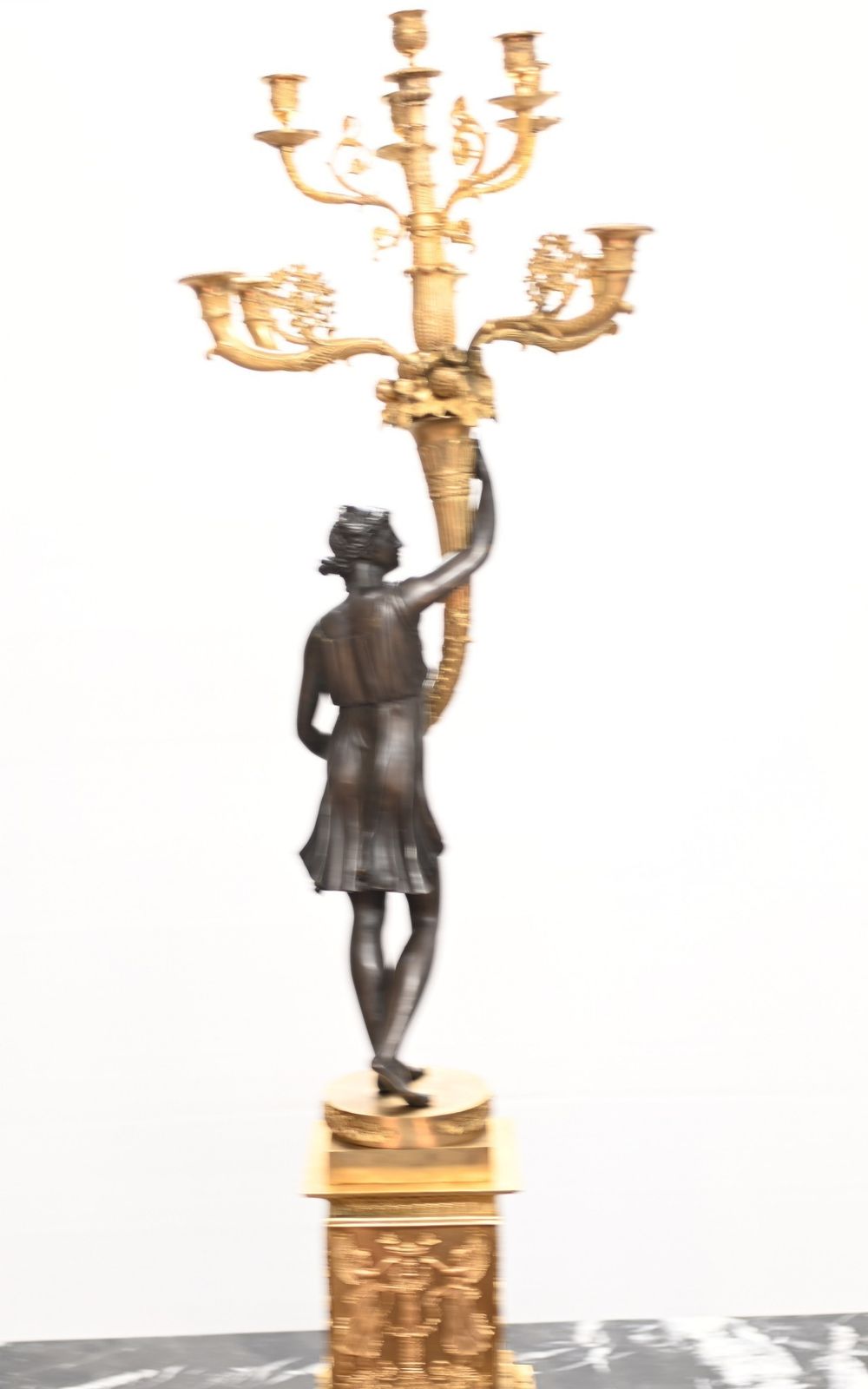 Home Decor Pair Bronze Maiden Candelabras Clodion Ormolu Classical photo
