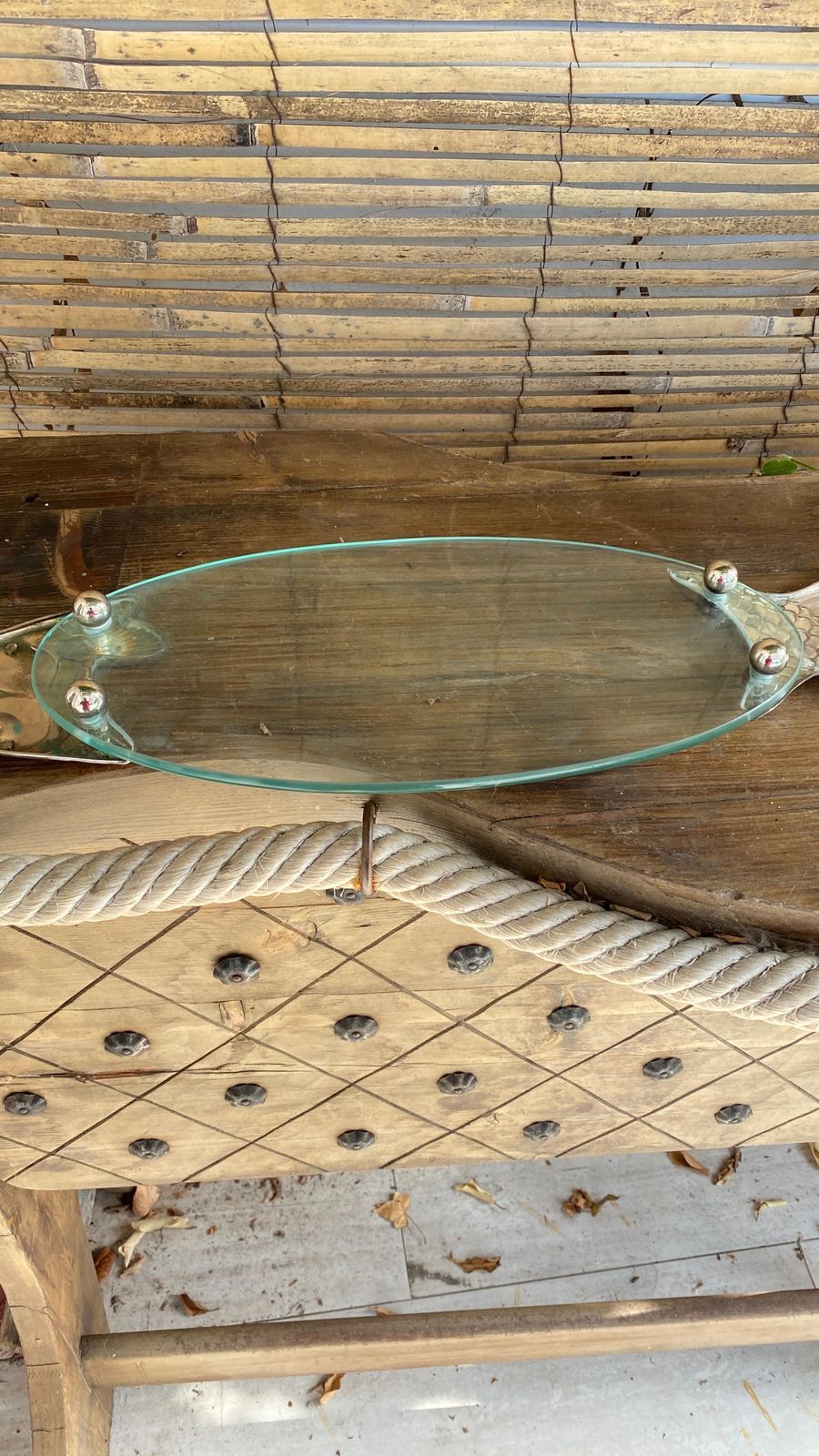 photo furniture Trivet In Metal And Glass France 1970