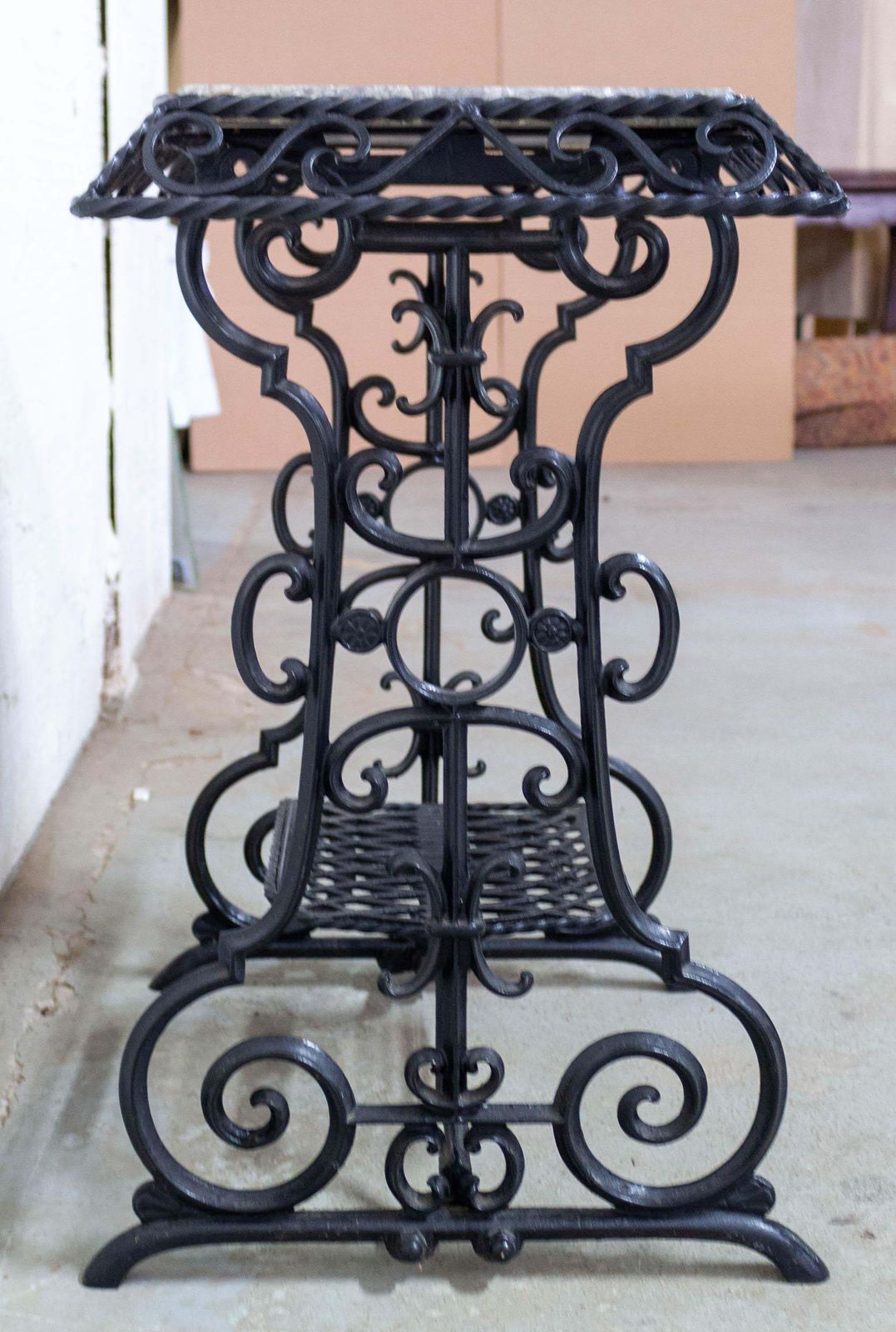 Console Or Side Table Marble Top And Sewing Machine Holder, French, Circa 1920 photo Furniture