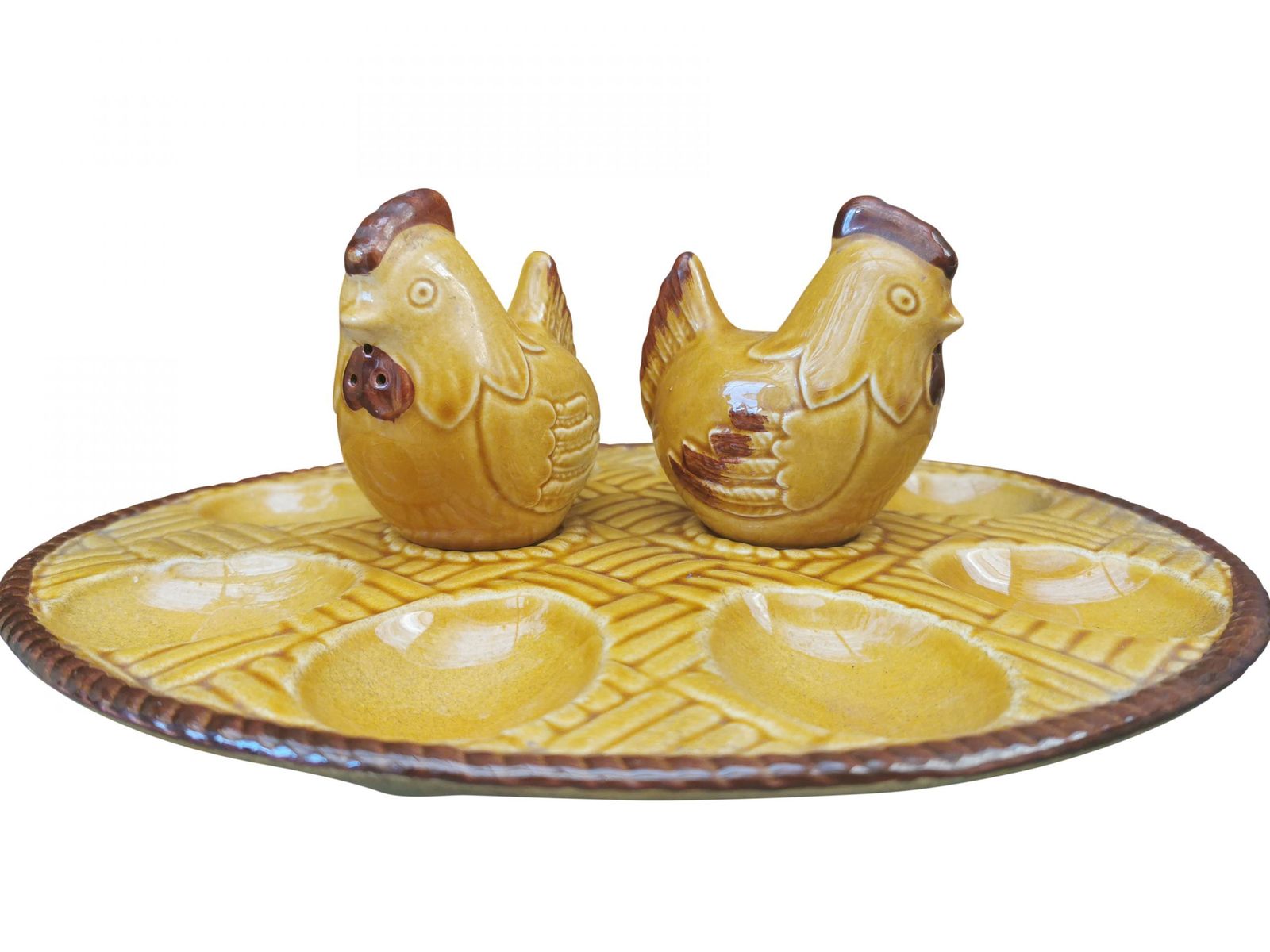Vintage Carlton Ware Ochre Devilled Eggs Set