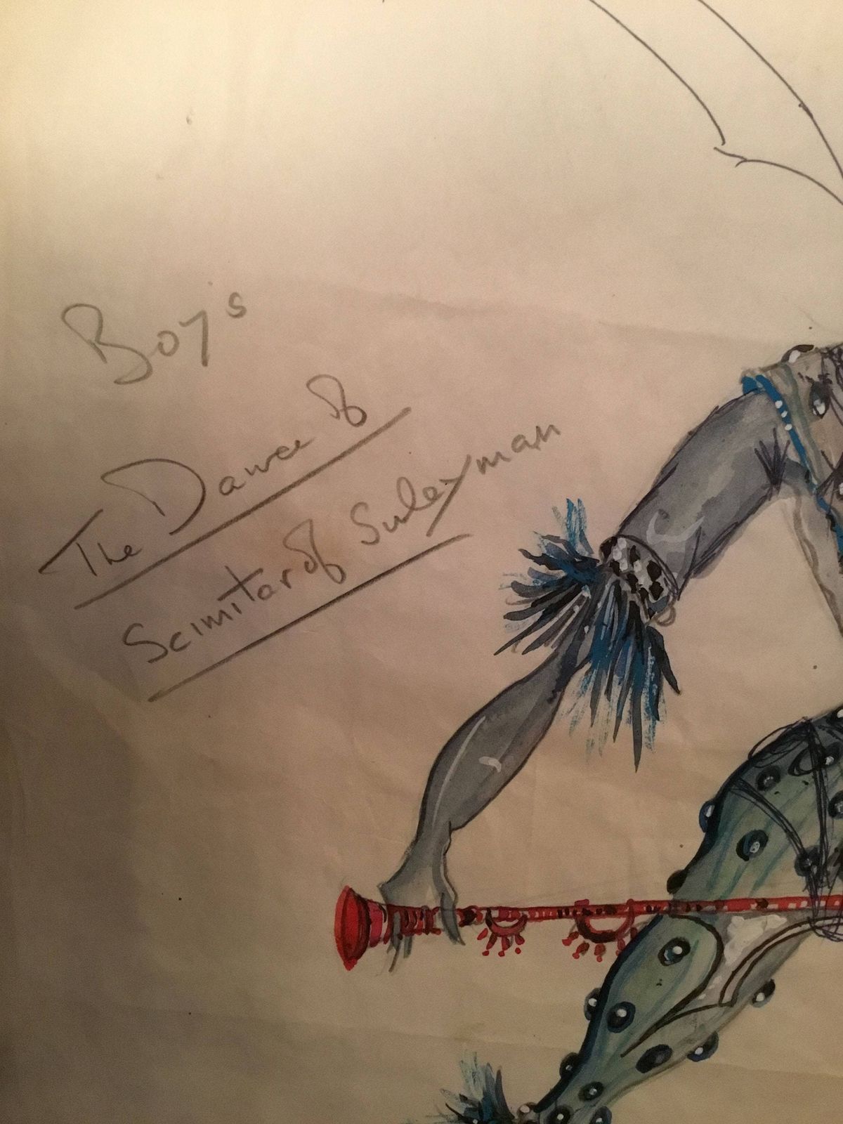 Fabulous Pair Of Original Theatre/Ballet Costume Designs By Robert St John Roper “Aladdin “ At The London Palladium 1956 photo Art
