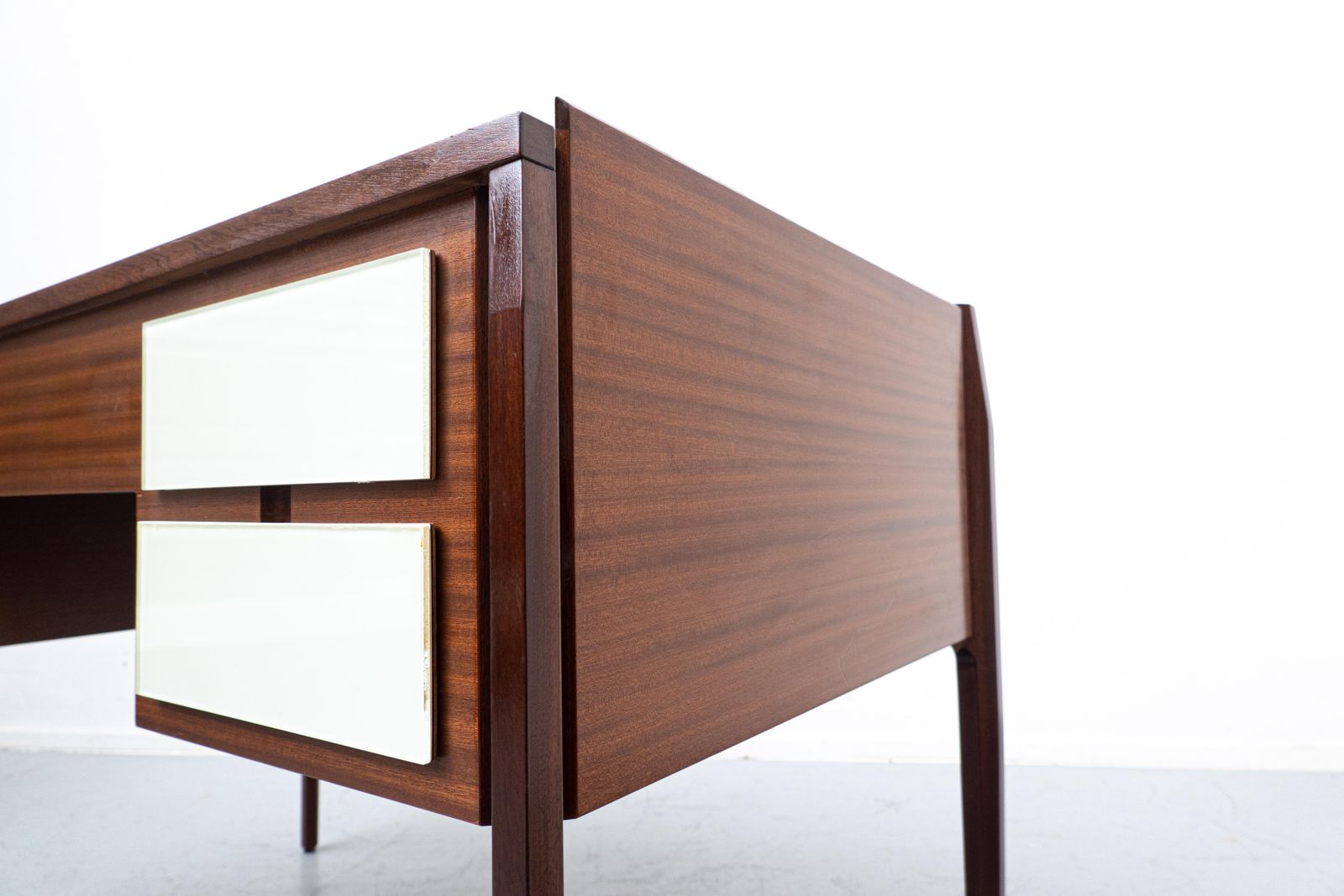 5495.0 Mid Century Modern Italian Desk, Wood And Glass, 1950s photo