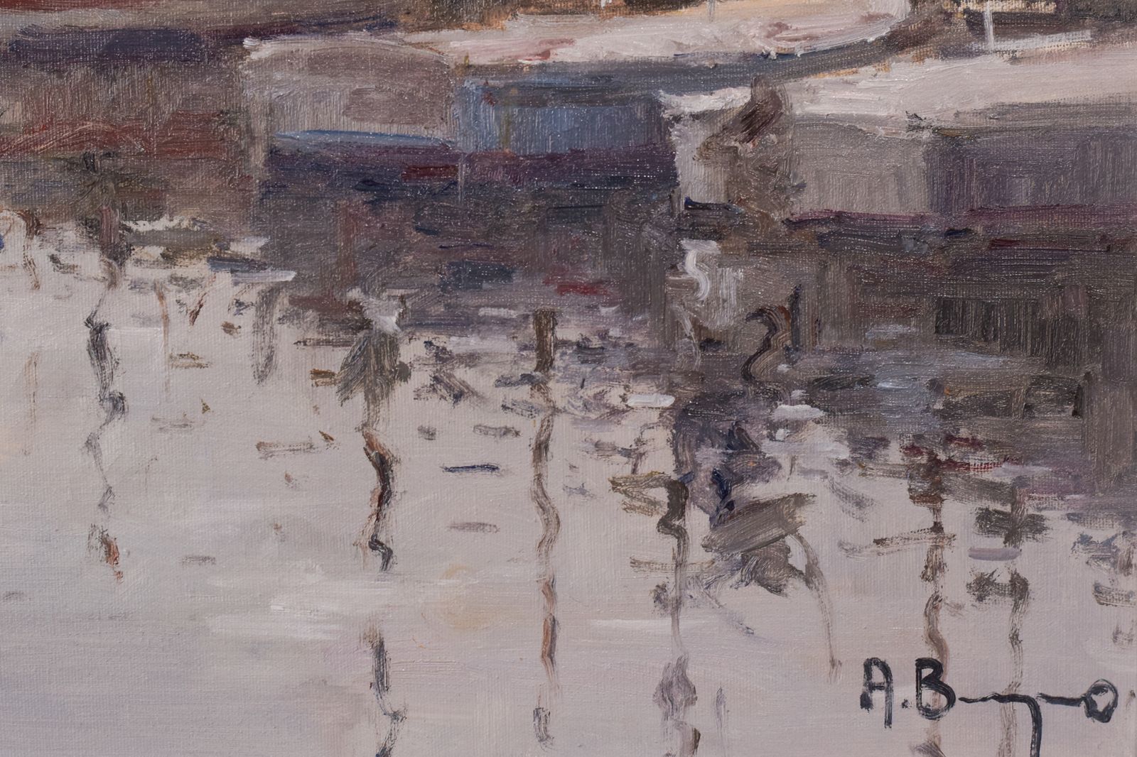 photo furniture Post Impressionistisch Havenlandschap Met Vissersbootjes