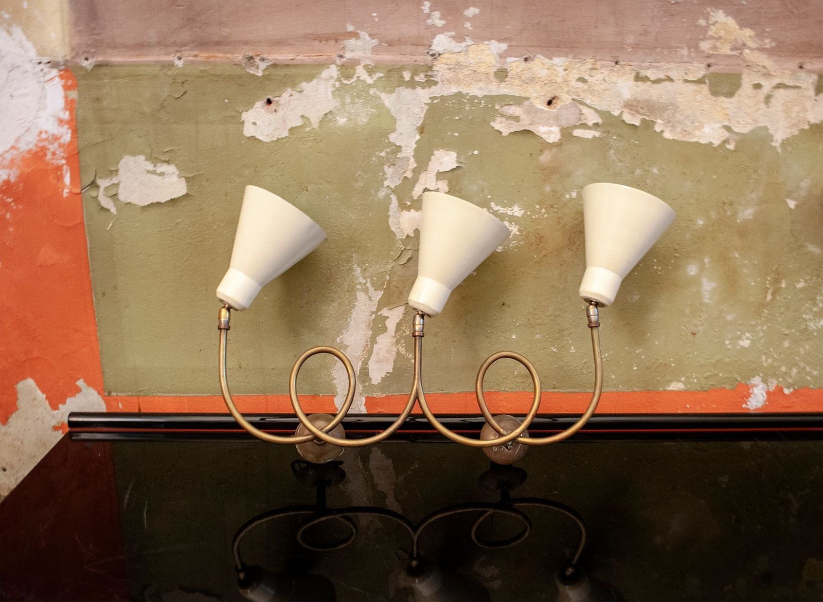 Wandlamp Van Messing, Ca. Jaren 1950, Aluminium photo furniture