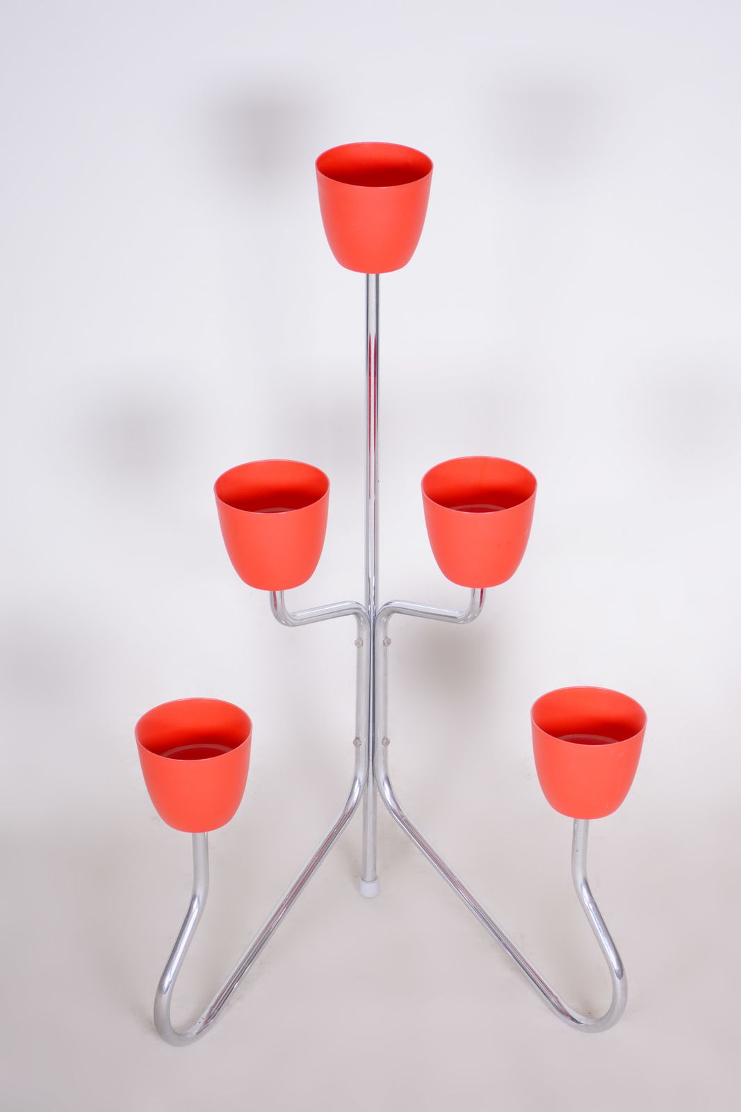Czech Bauhaus Chrome Flower Stand Made Out Of Chrome Plated Steel, 1950s photo Home Decor