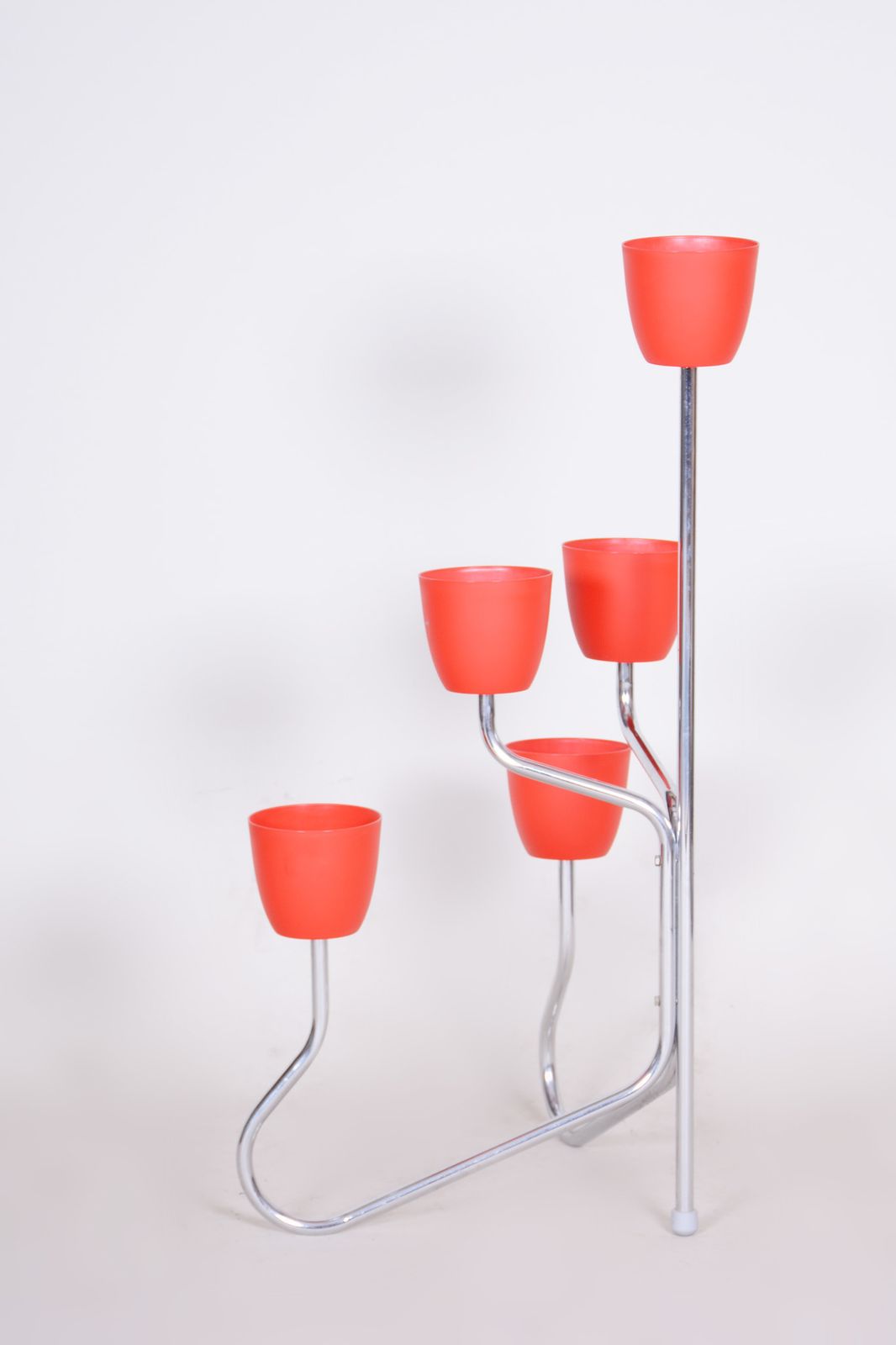 Czech Bauhaus Chrome Flower Stand Made Out Of Chrome Plated Steel, 1950s photo 210.0