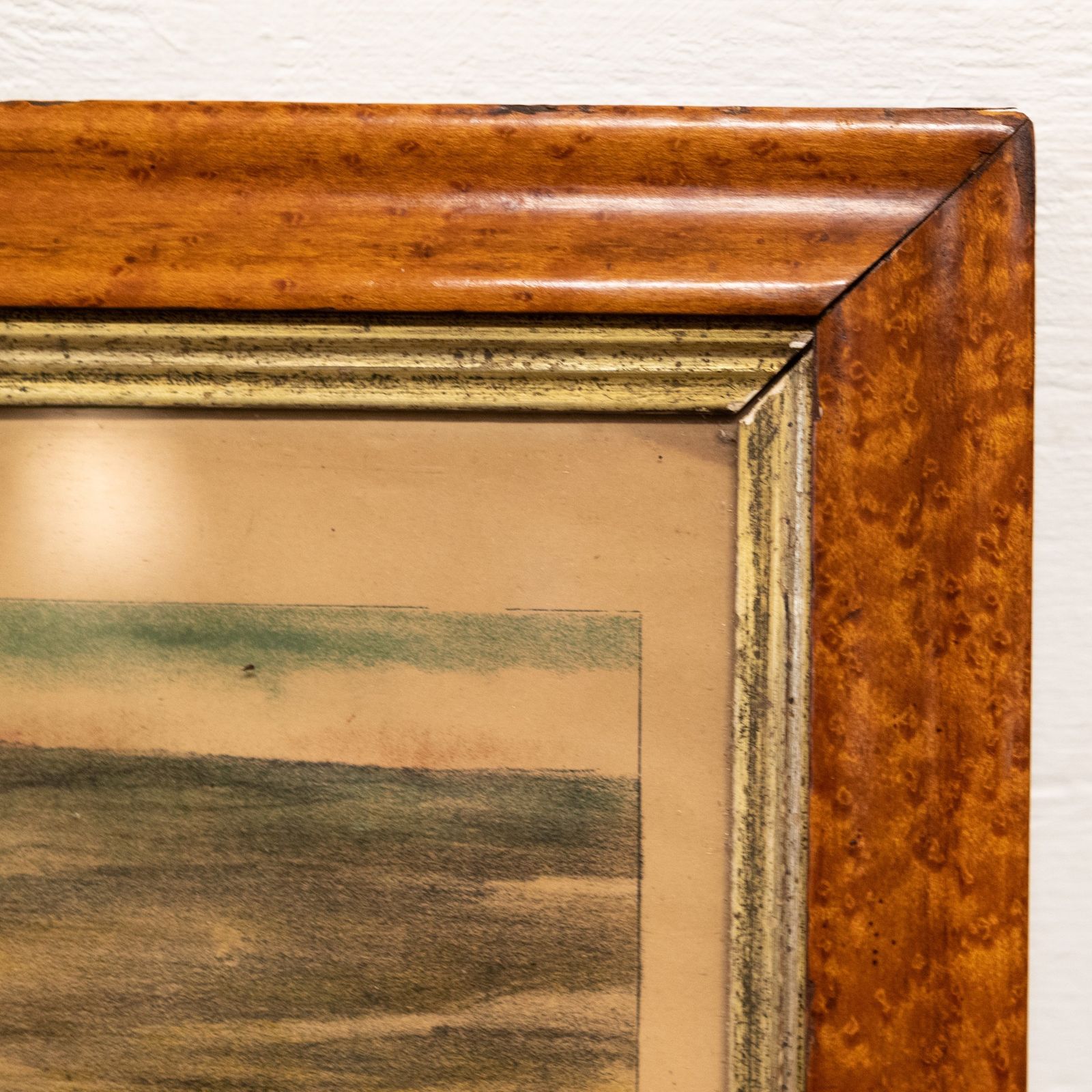 photo for sale Pair Of Antique Maple Framed Battle Scene Prints: Gw Bacon & Co
