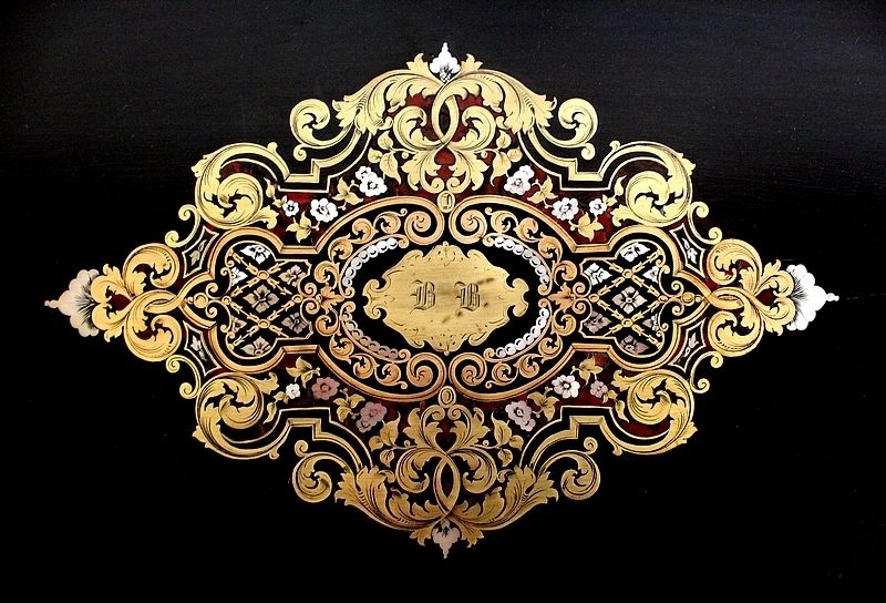 Travel Writing Case In Blackened Wood And Inlays, Napoleon III Period, Mid 19th Century photo buy
