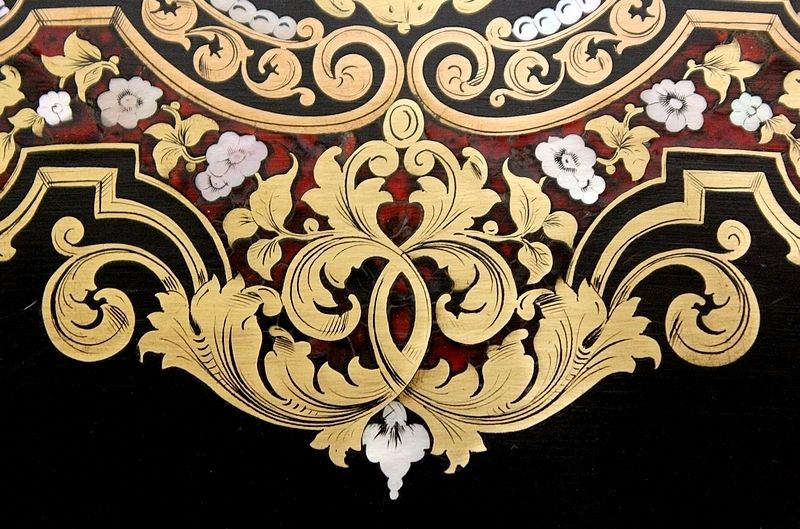 2976.7 Travel Writing Case In Blackened Wood And Inlays, Napoleon III Period, Mid 19th Century photo