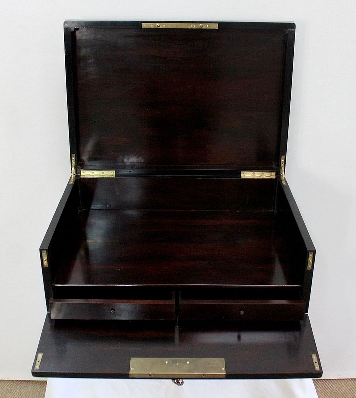 photo buy Travel Writing Case In Blackened Wood And Inlays, Napoleon III Period, Mid 19th Century