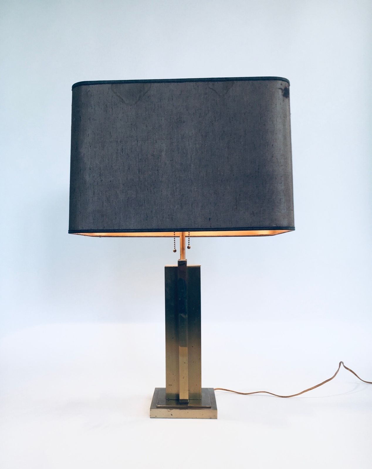Vintage Hollywood Regency Stijl Messing Tafellamp, Jaren 1970