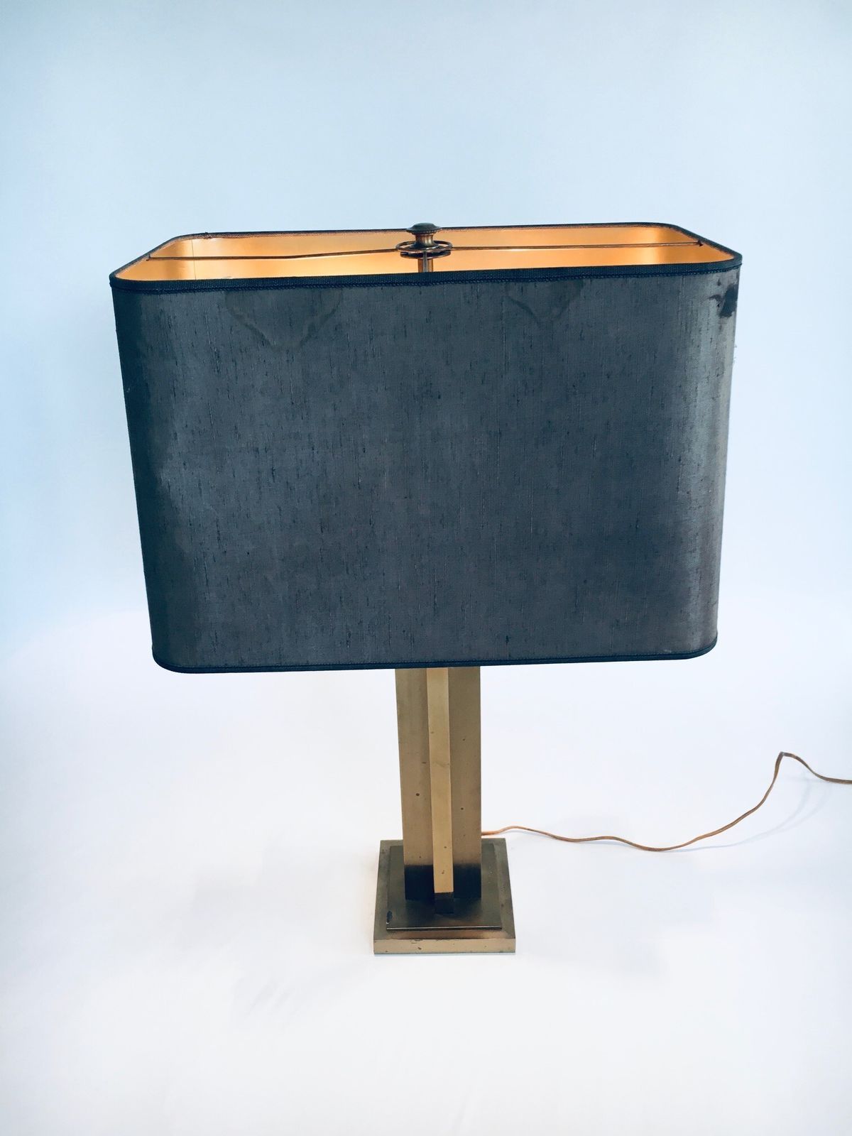 photo furniture Vintage Hollywood Regency Stijl Messing Tafellamp, Jaren 1970