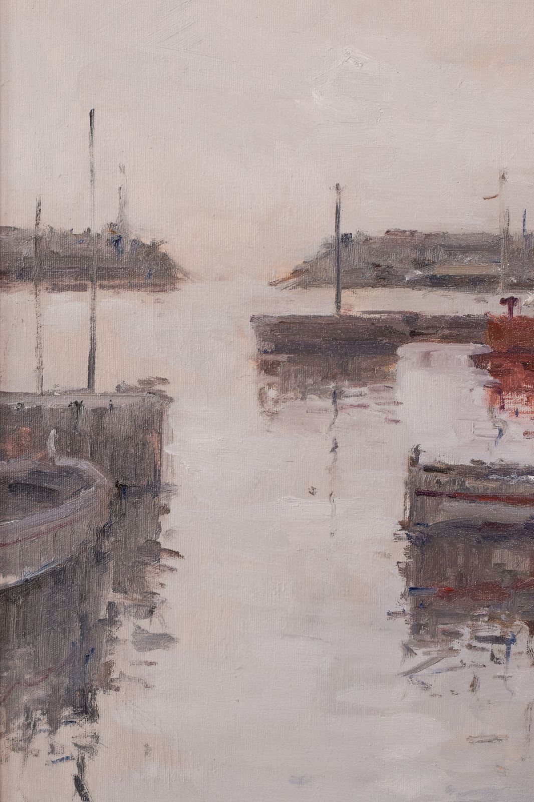 Post Impressionistisch Havenlandschap Met Vissersbootjes photo Kunst
