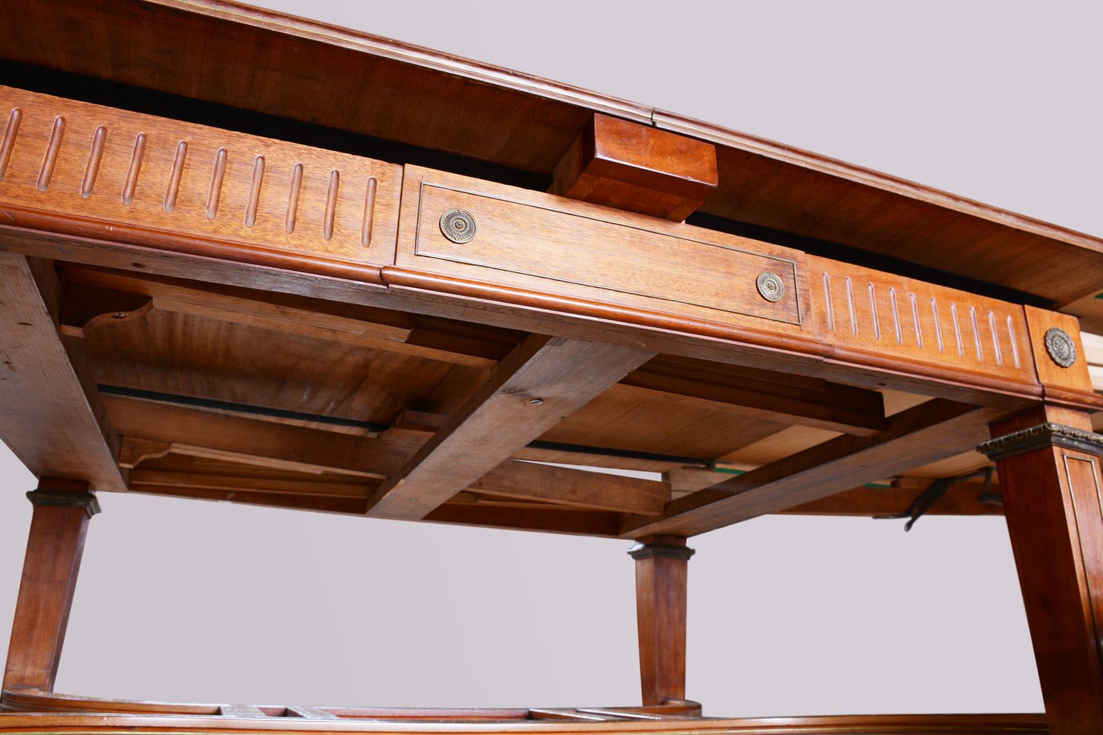 photo furniture 19th Century Extendable Table, Made In France, Fully Restored Mahogany. Empire