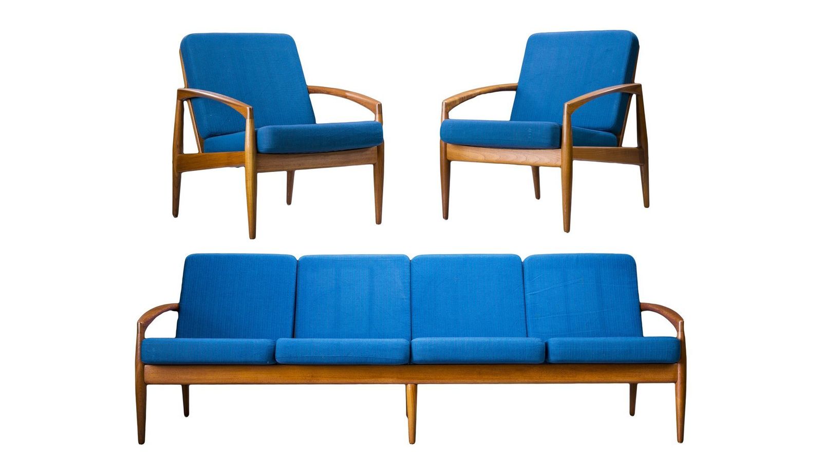Model 121 Paper Knife Easy Chair And Sofa By Kai Kristiansen For Magnus Olesen, 1960s,