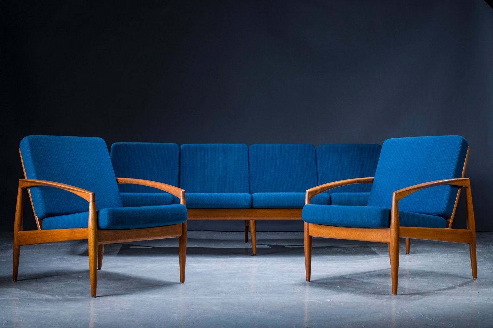 Model 121 Paper Knife Easy Chair And Sofa By Kai Kristiansen For Magnus Olesen, 1960s, photo furniture