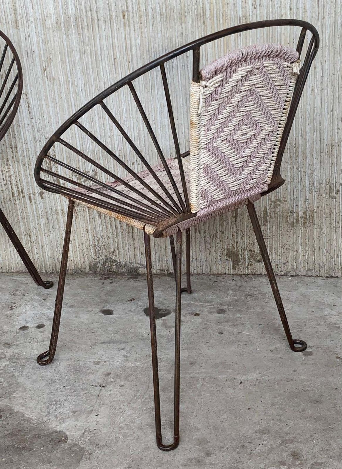 1410.0 Paire de fauteuils mid-century à assise et dossier cannés photo