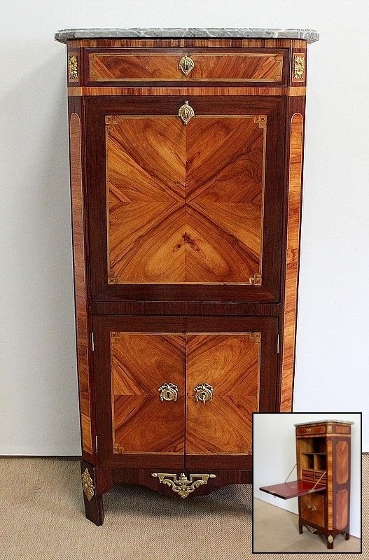 Small Secretary In Precious Wood, Louis XVI, 18th Century