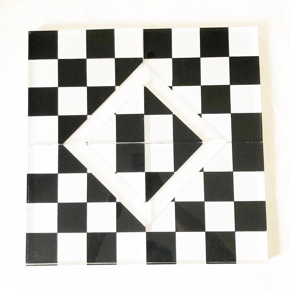 Plexiglass Chessboard, 1970s, Vintage photo 926.0