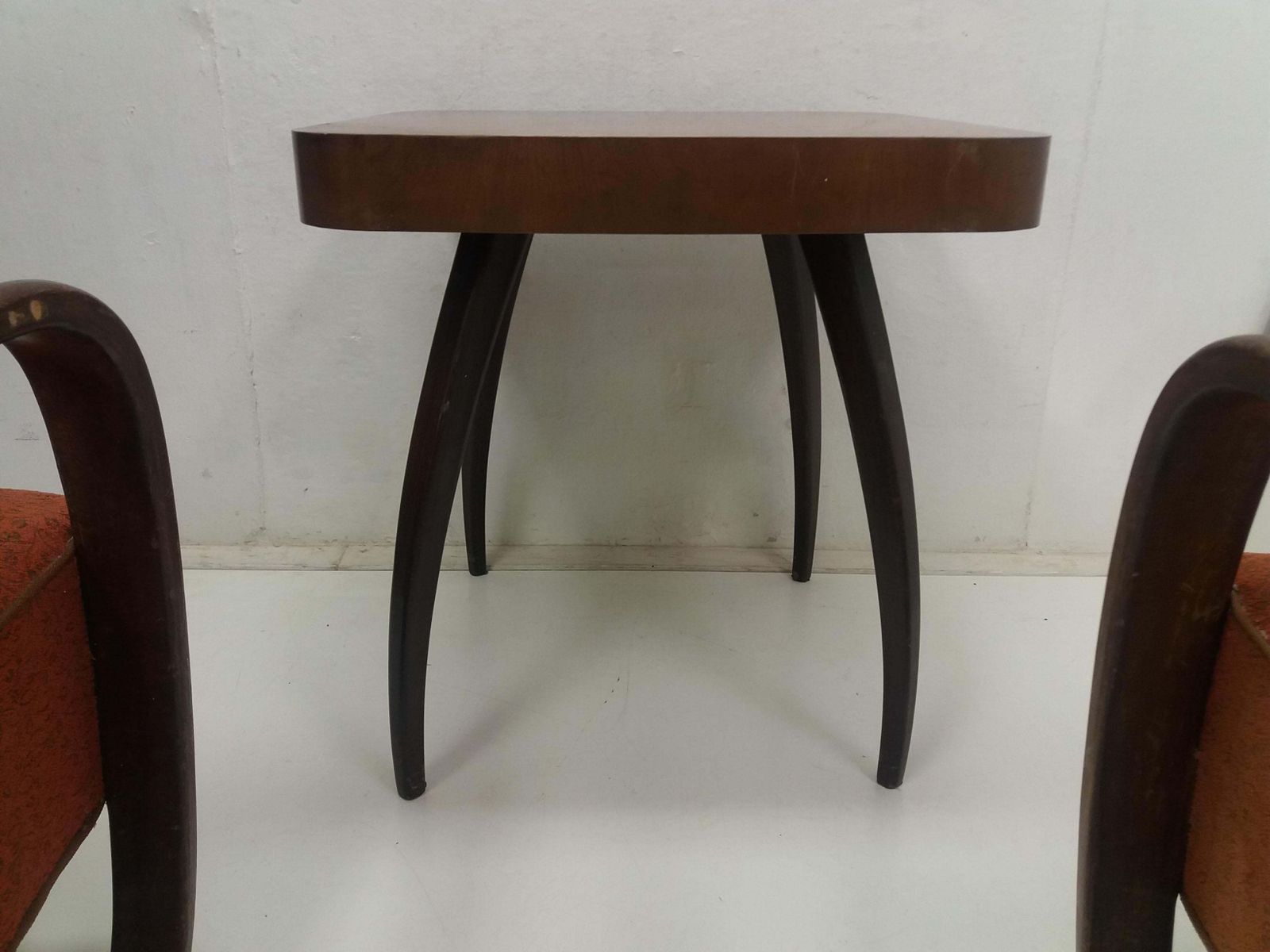 photo furniture 1930 Pair Of Armchairs + Spider Table, By Halabala For Thonet, Czechoslovakia
