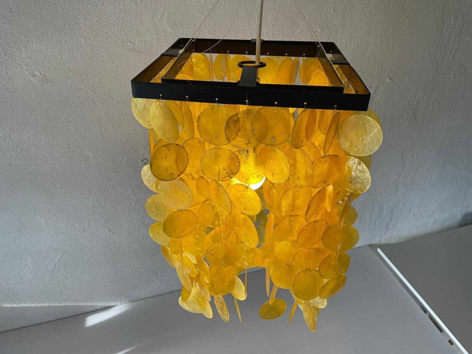 photo furniture Yellow Seashell Plates Chandelier In Style Of Verner Panton, 1960s, Germany