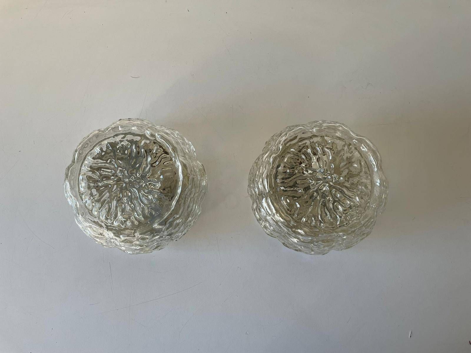 Glass In Rare Shape Pair Of Sconces Or Ceiling Lamps By Limburg, 1960s, Germany photo buy