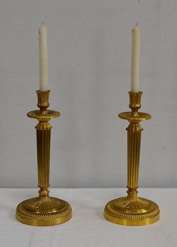 Pair Of Gilt Bronze Torches, Louis XVI Style   Early 20th Century