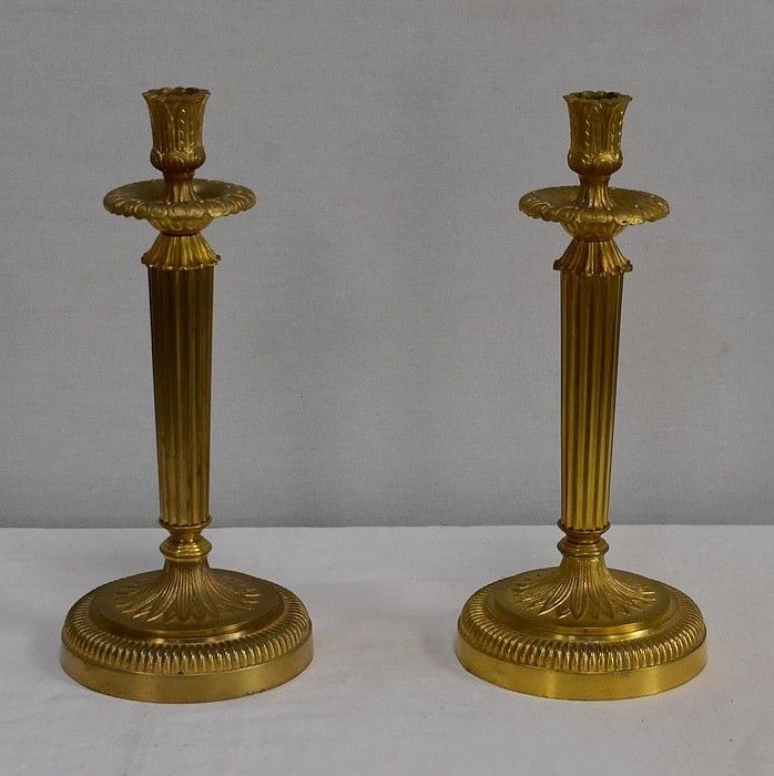 Pair Of Gilt Bronze Torches, Louis XVI Style   Early 20th Century photo furniture