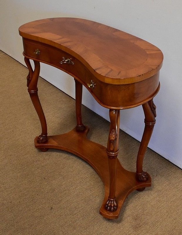 Small Kidney Dressing Table And Its Cherrywood Armchair   1950s photo vinterior