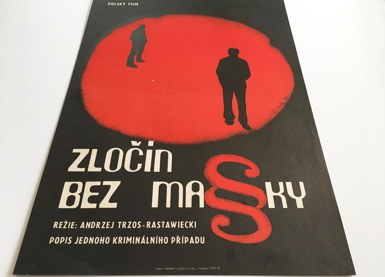 Original Film Poster, Criminal Records, Petr Vápeník, 1975, Genuine Czech Vintage Print photo furniture