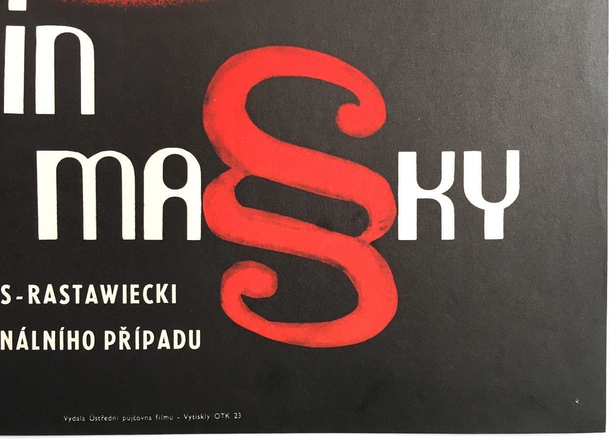 Original Film Poster, Criminal Records, Petr Vápeník, 1975, Genuine Czech Vintage Print photo Art