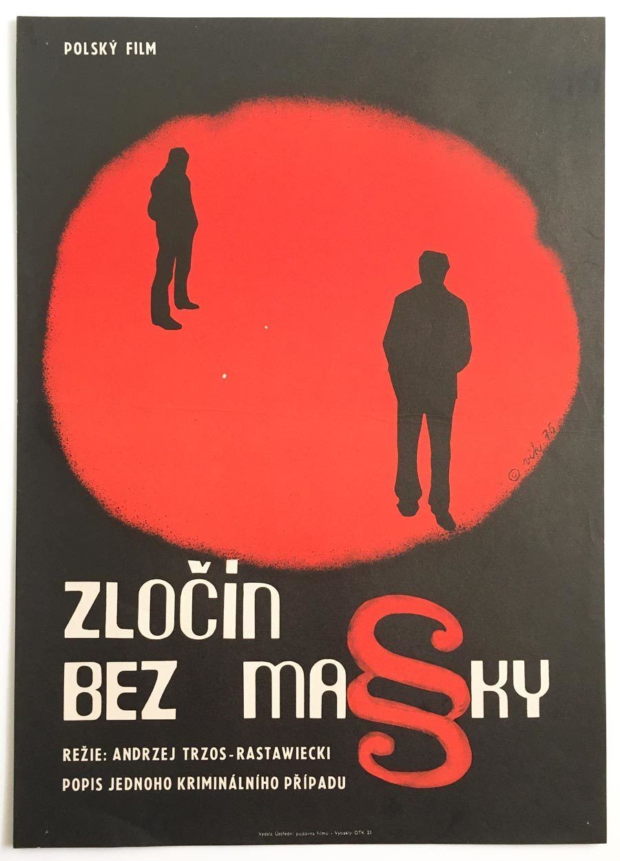 Original Film Poster, Criminal Records, Petr Vápeník, 1975, Genuine Czech Vintage Print