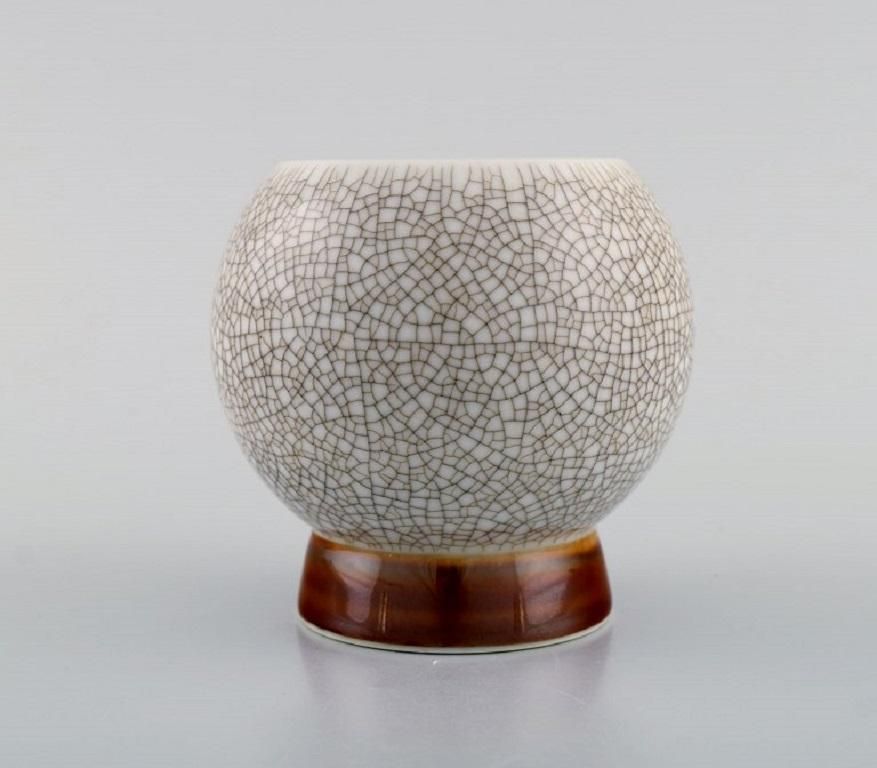 Art Deco Bing & Grøndahl Vase In Hand Painted Crackle Porcelain, 1920s photo Home Decor