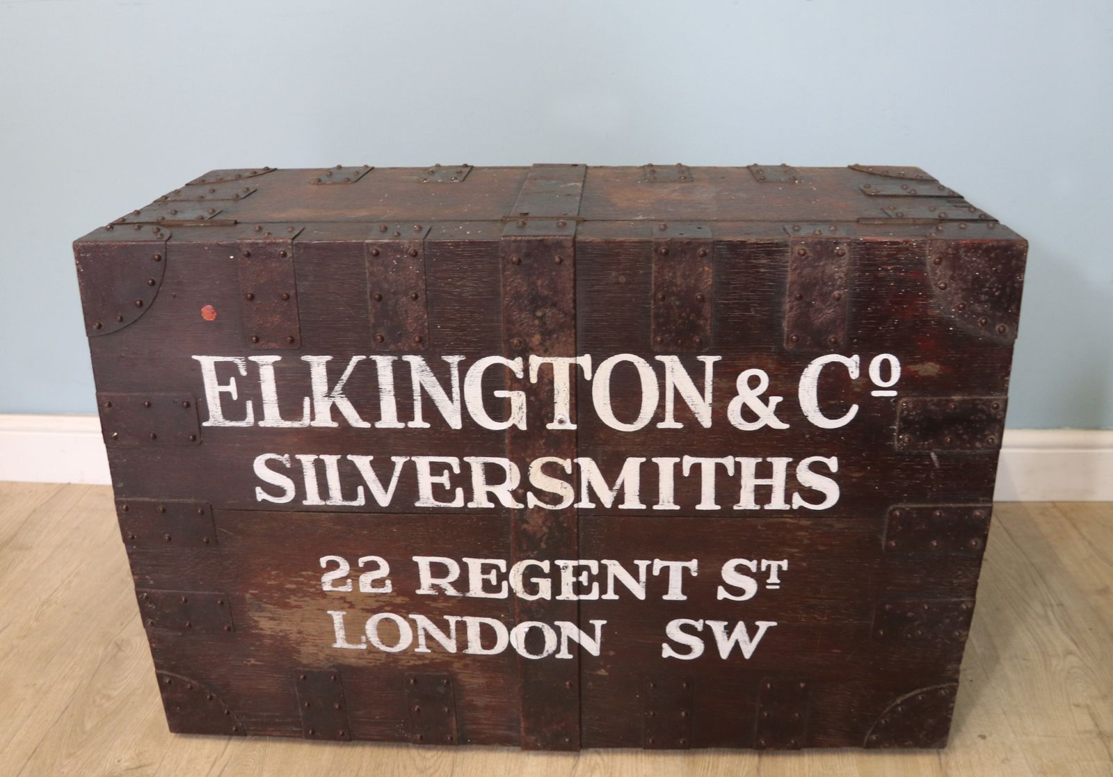 A Truly Original & Rare Early Silver Chest By The Very Well Renowned London Based Silversmiths Elkington & Co. photo for sale