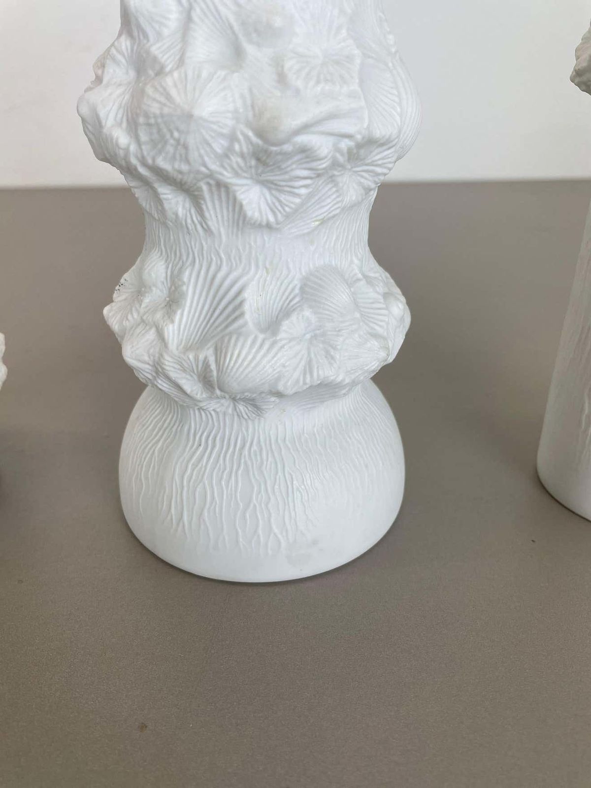 Home Decor Set Of 3 Original Op Art Biscuit Porcelain Vases By Ak Kaiser, Germany, 1970s photo