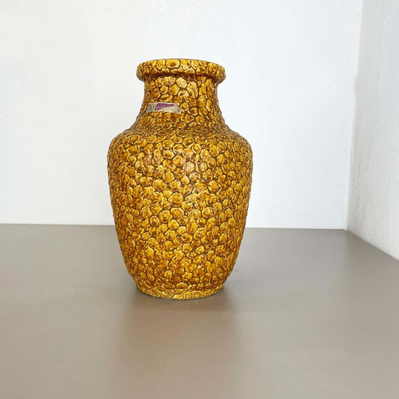 Super Colorful Fat Lava Pottery "Contura" Vase By Bay Ceramics, Germany, 1950s