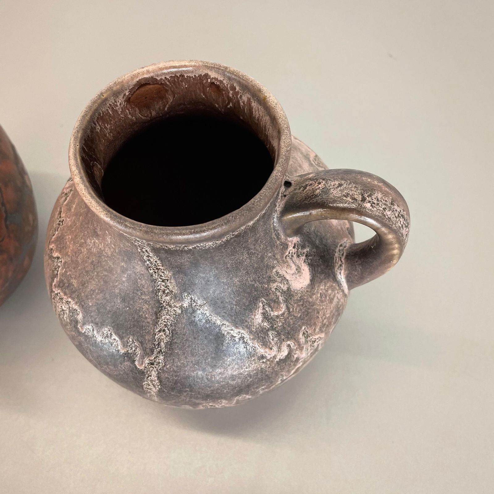photo vintage Set Of 2 Pottery Vases Fat Lava Abstract Designed By Ruscha, Germany, 1960s
