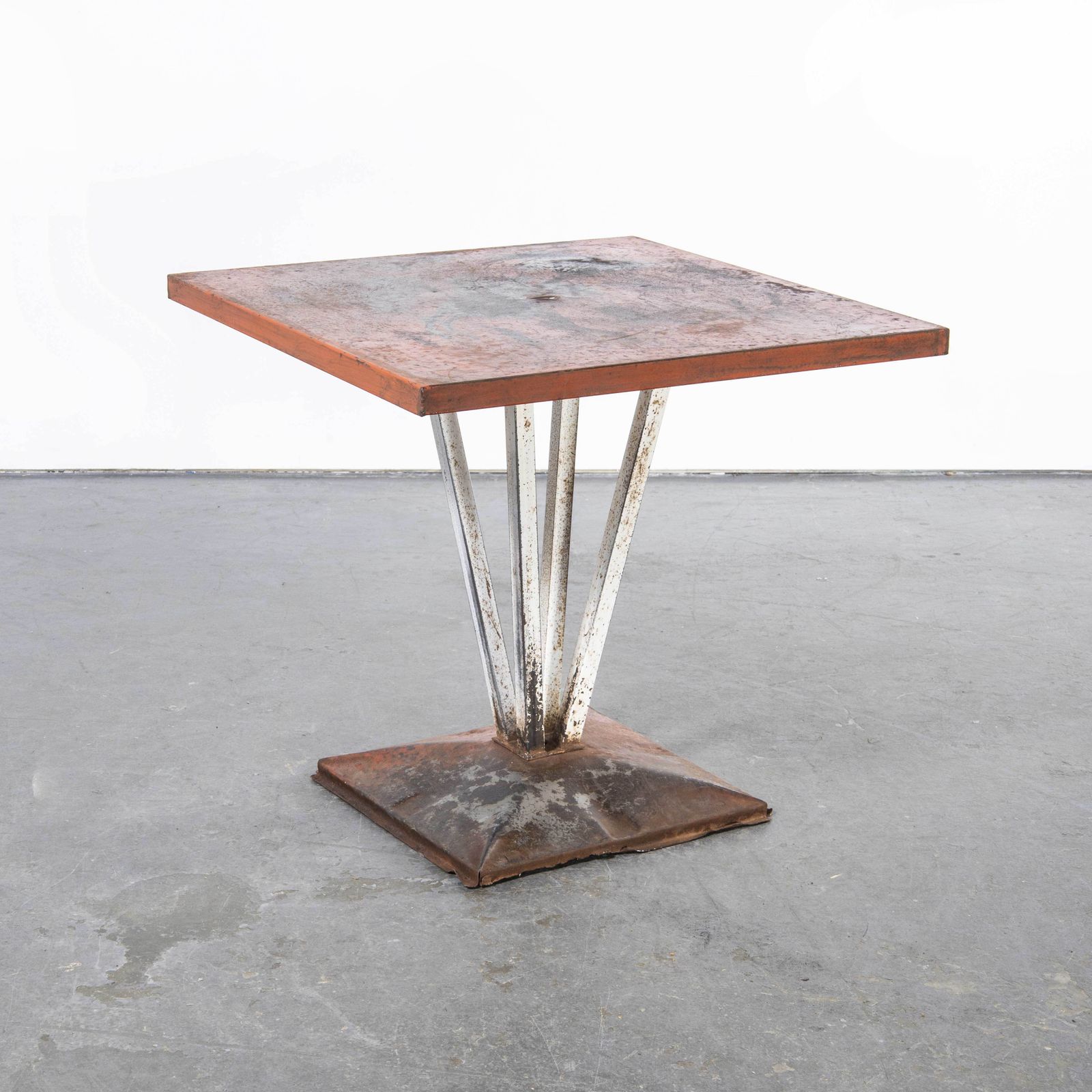 1950’s Original French Tolix Outdoor Dining Table – Four Column Base (1116.2)