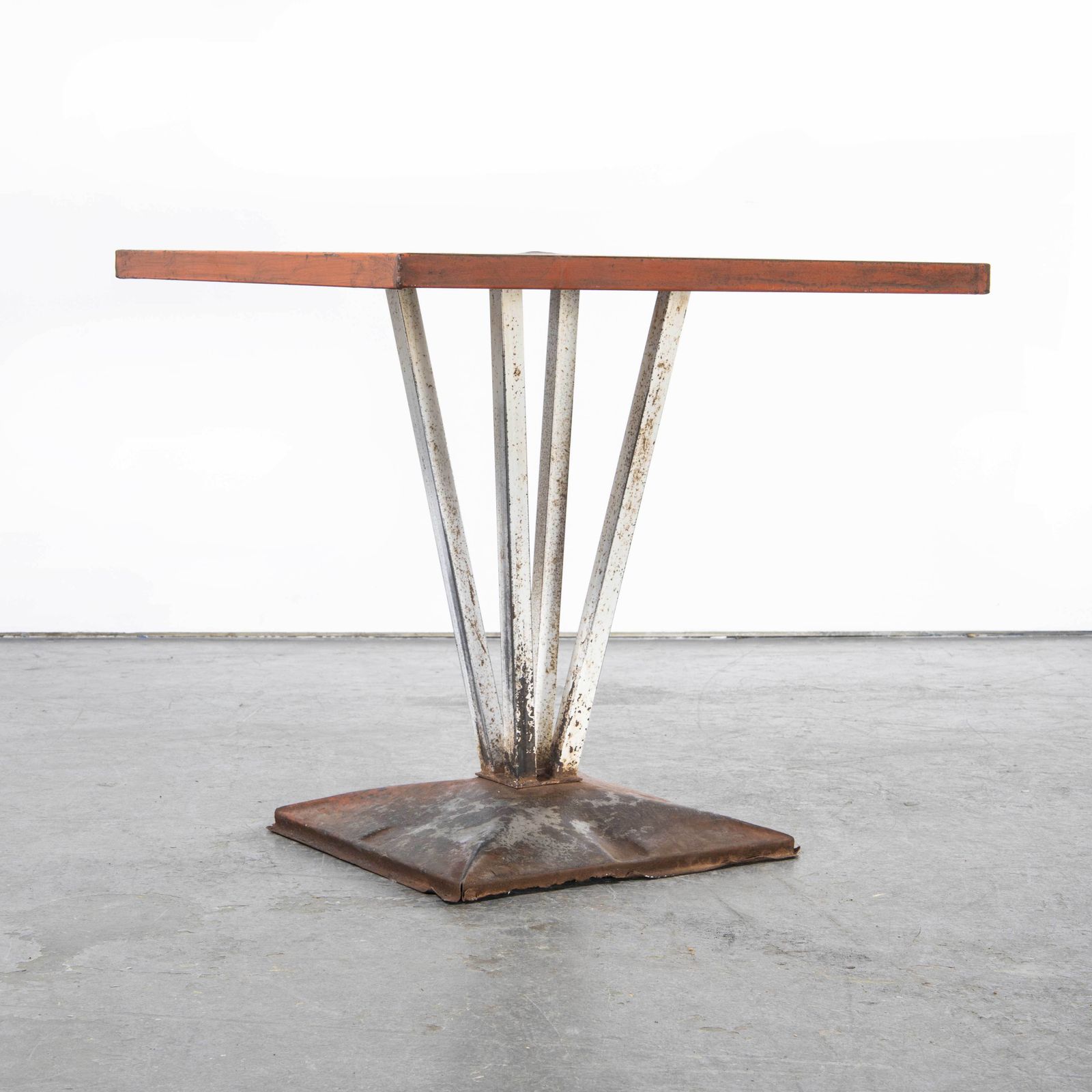 1950’s Original French Tolix Outdoor Dining Table – Four Column Base (1116.2) photo for sale