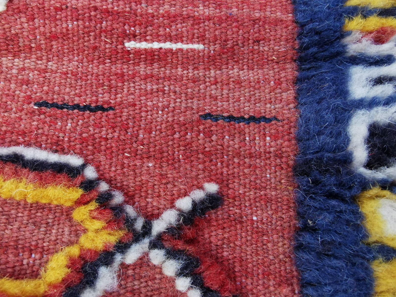 1250.0 Large Handmade Traditional Moroccan Rug. Natural Wool And Camel Hair.9.1x5.2 Ft photo
