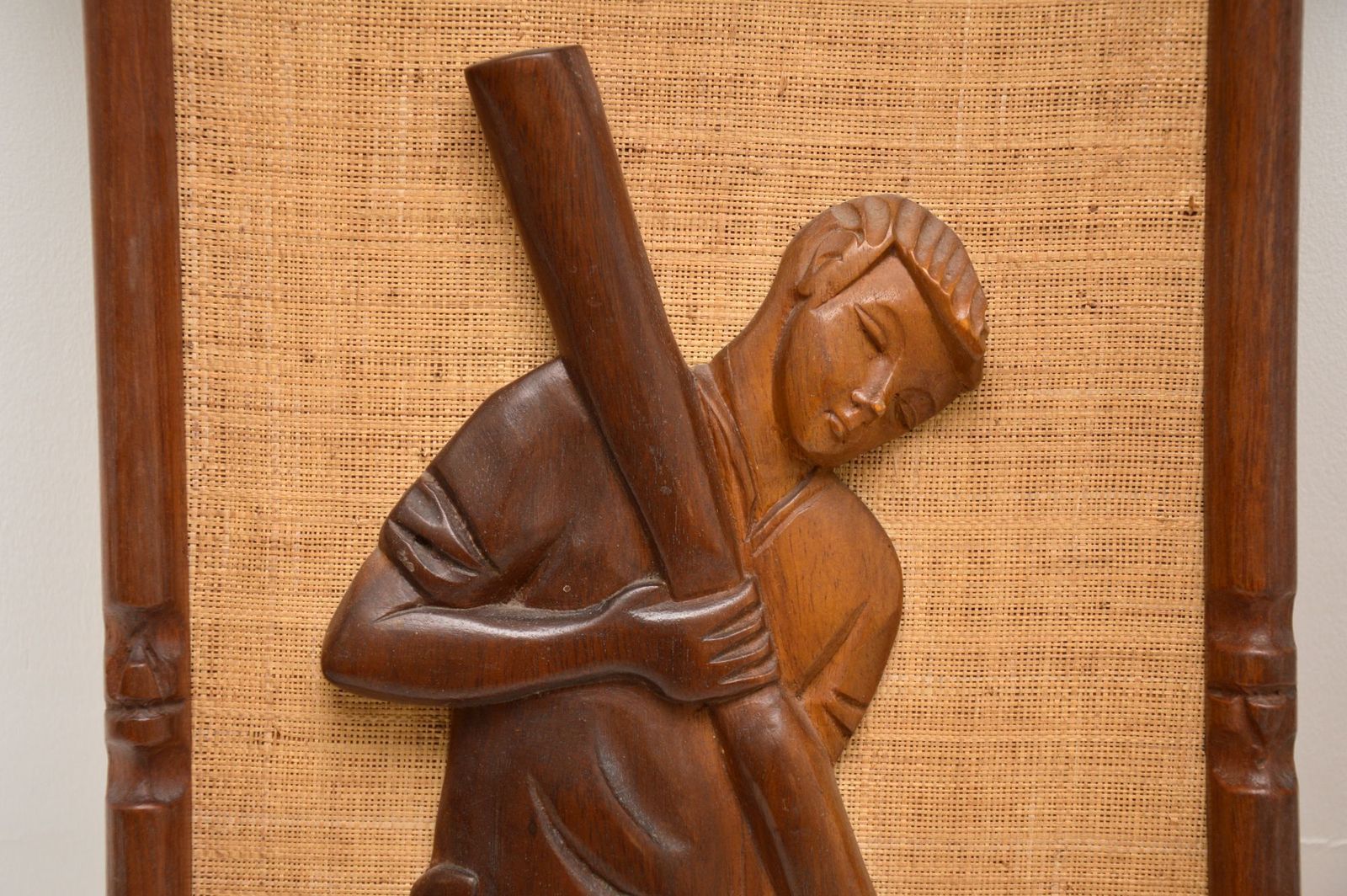 1960's Pair Of Carved Walnut Decorative Reliefs Wall Art photo buy