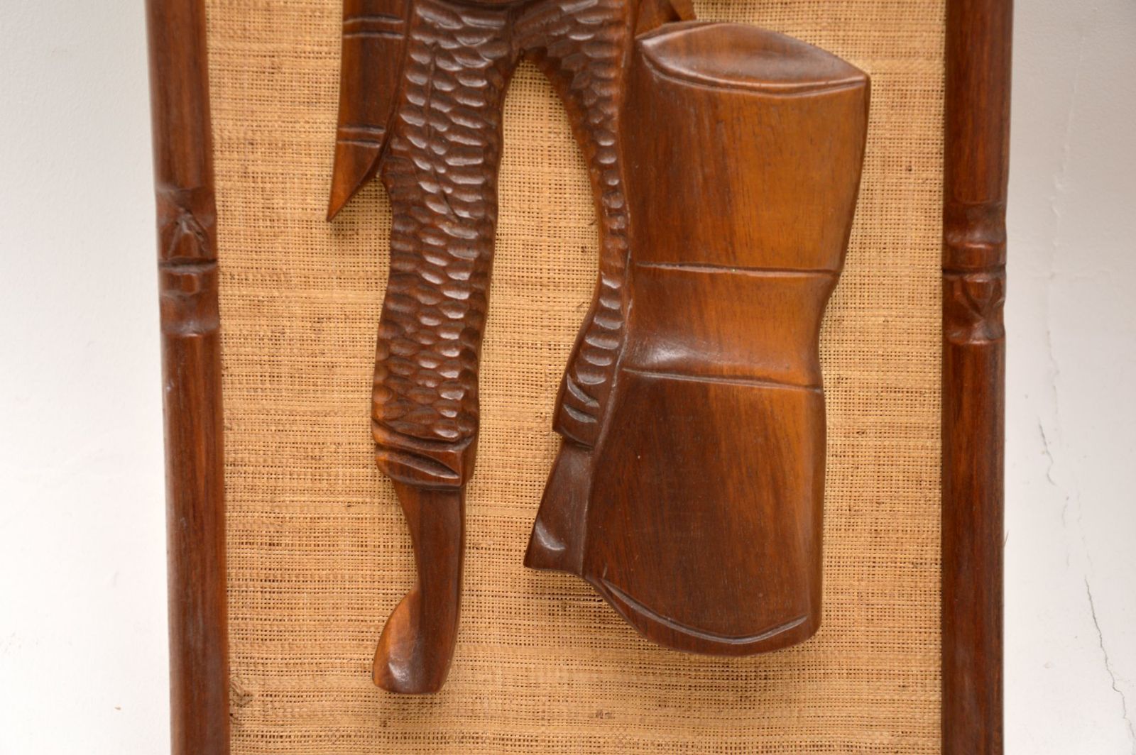 photo furniture 1960's Pair Of Carved Walnut Decorative Reliefs Wall Art