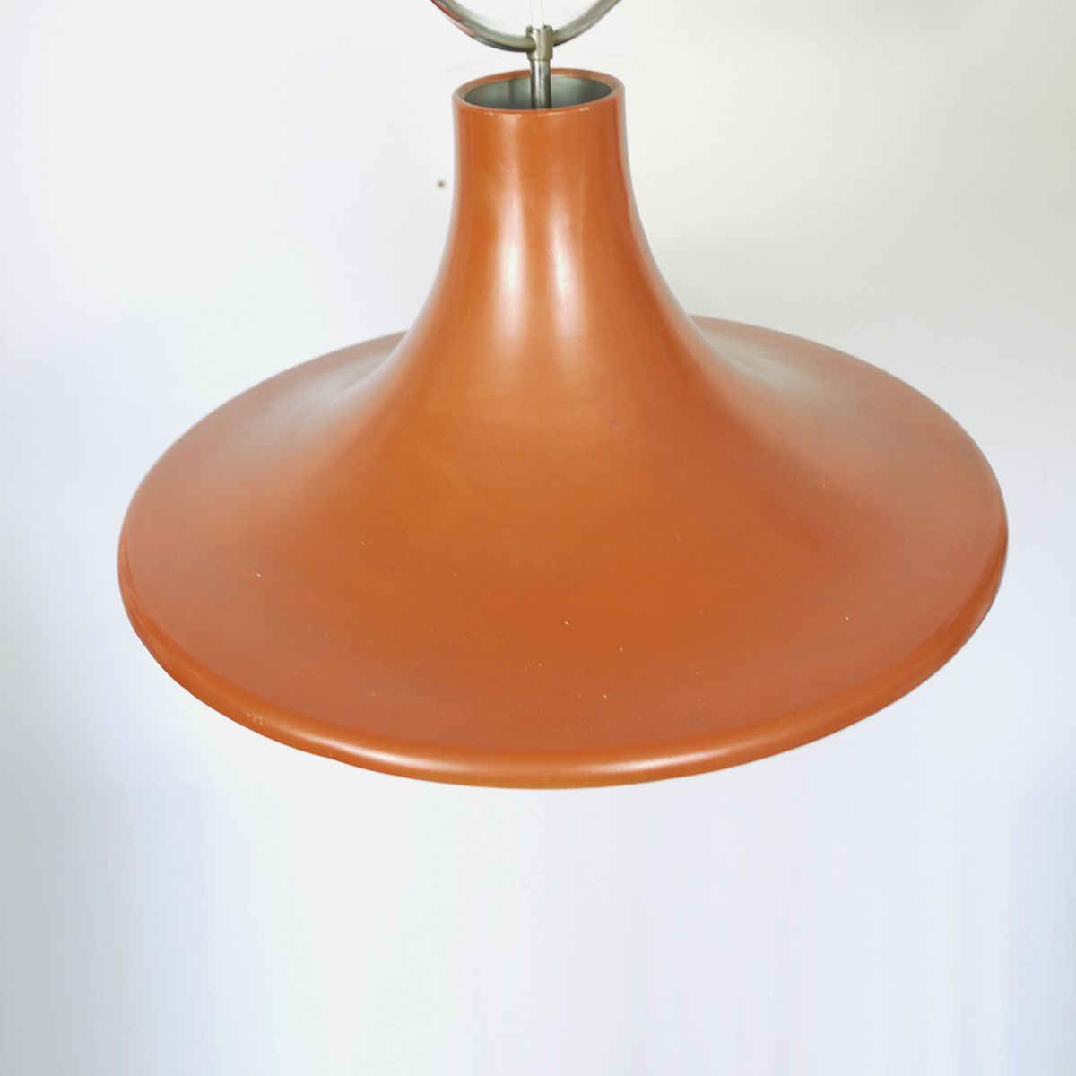 Stilnovo Style Orange Pendant With Chrome Detail Italy 1950s photo 198.0