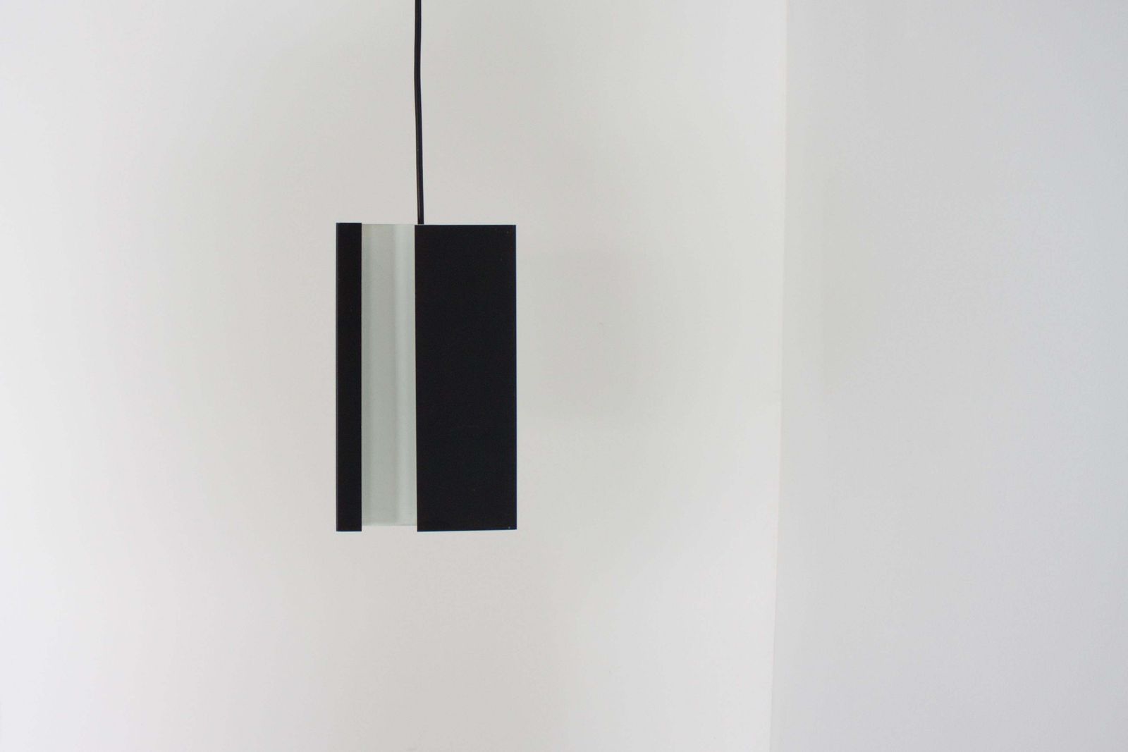 1 Of 4 Black And White Metal Pendants By Jan Hoogervorst For Anvia, 1960s photo vinterior