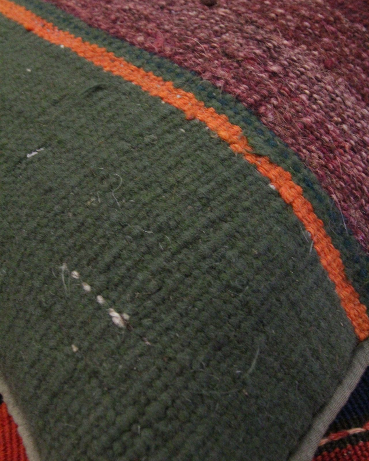 Green Striped Wool Cushion Cover Handmade Scatter Pillow  40x40cm photo 50.0