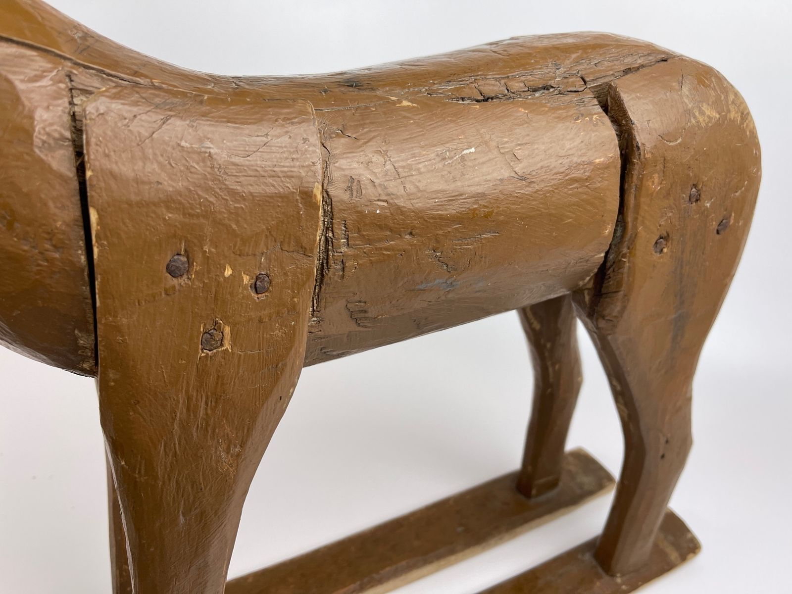 Antique, Wooden Horse, Scandinavian Folk Art From The Beginning Of The 20th Century photo for sale