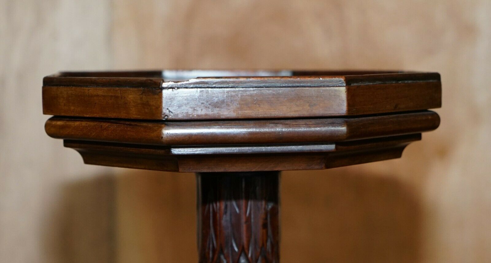 photo furniture Stunning Antique Victorian Mahogany Hand Carved Jardiniere Plant Stand Pedestal