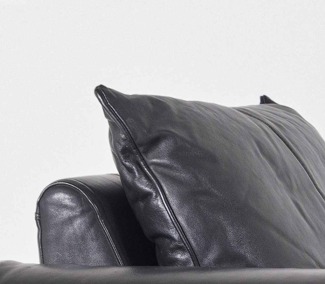 Large 1980s Vintage Modern Black Leather Club Lounge Armchair By Cor Germany photo furniture